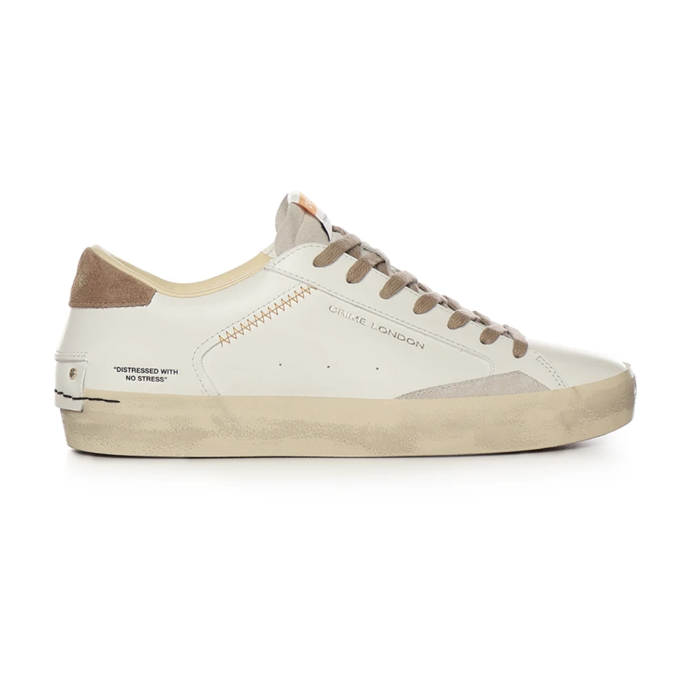 Crime London Distressed Lo Heren Schoenen Wit