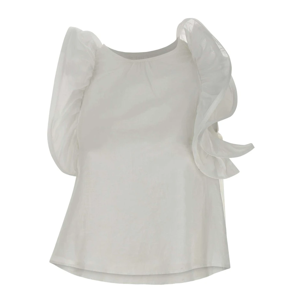 Kaos Witte Katoenen Poplin Top White Dames