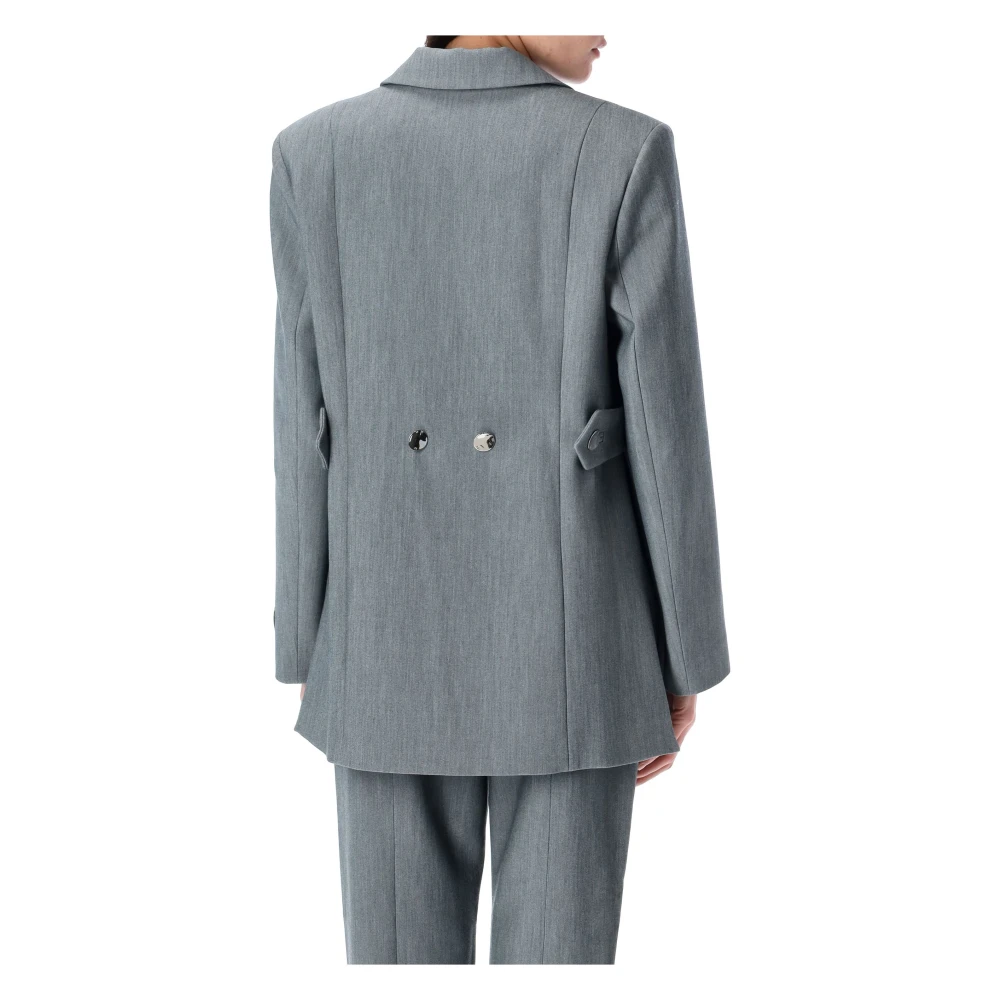 Ganni Phantom Grey Future Suiting Blazer Gray Dames
