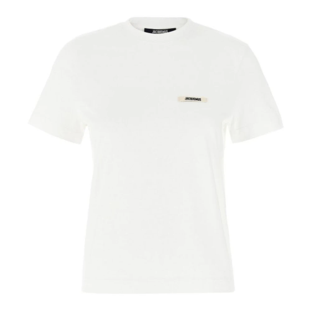 Jacquemus White T-Shirts, Female, Xl, Le T-Shirt Gros Grain