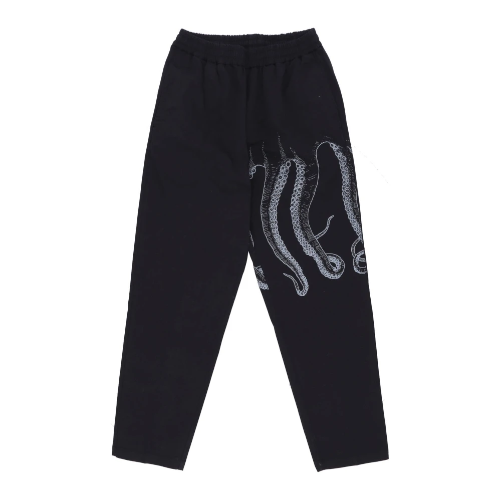 Octopus Zwarte Jogger Broek met Tentakel Print Black Heren