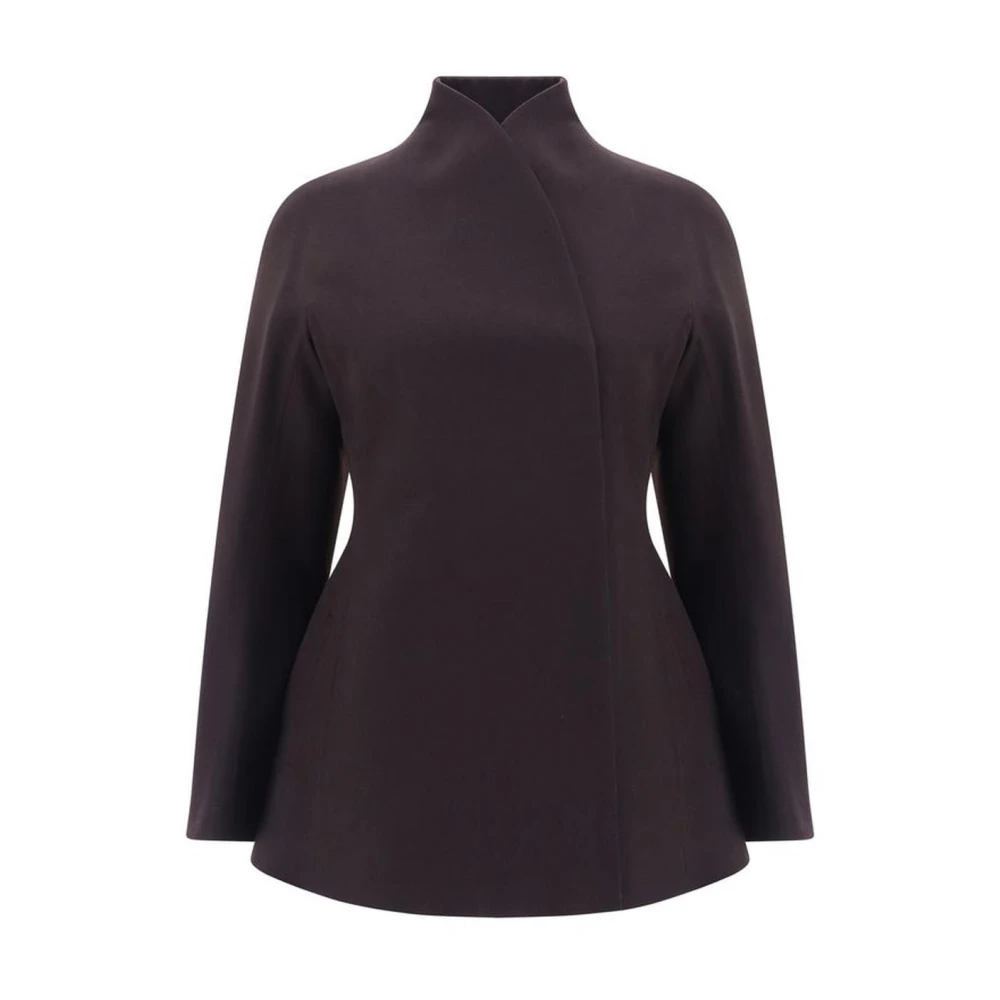 Fendi Wollen Jas met Shawl Revers Monochroom Patroon Purple Dames