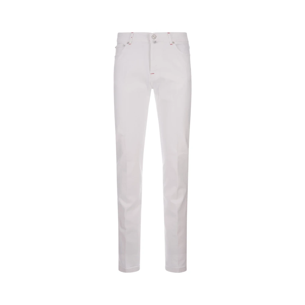 Kiton Witte Slim-Fit Denim Jeans White Heren