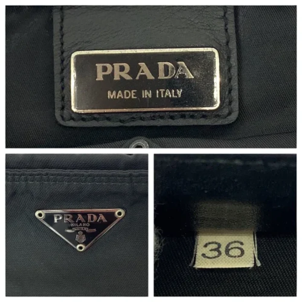 Prada Vintage Pre-owned Canvas crossbody-bags Black Heren