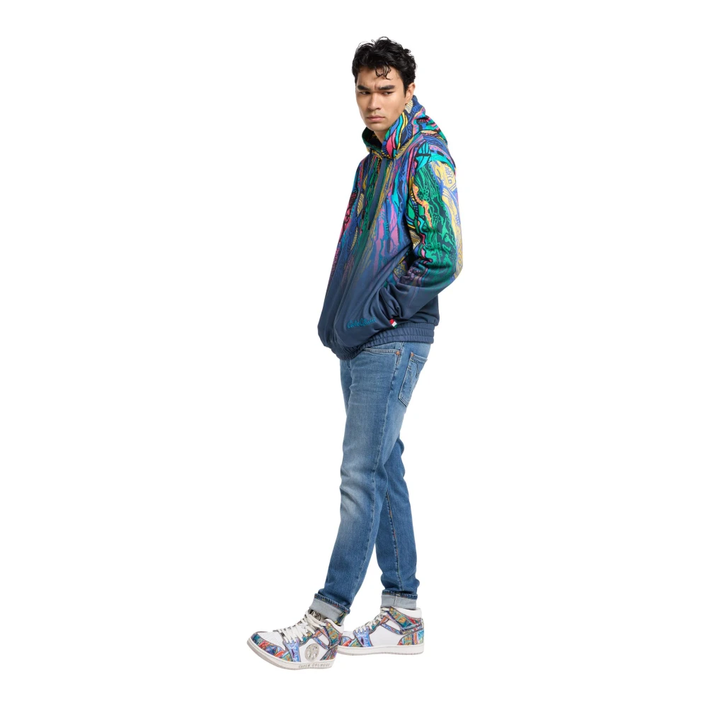 carlo colucci Pixel Gebreide Hoodie Multicolor Heren