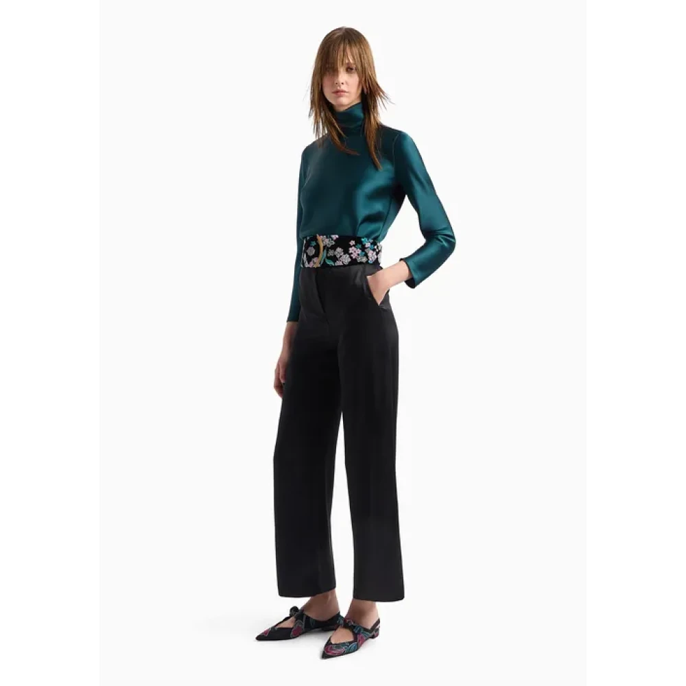 Giorgio Armani Elegante Groene Zijden Blouse Green Dames