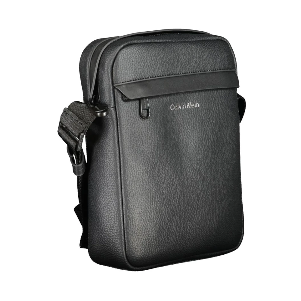 Calvin Klein Zwarte Polyester Schoudertas met Verstelbare Band Black Heren