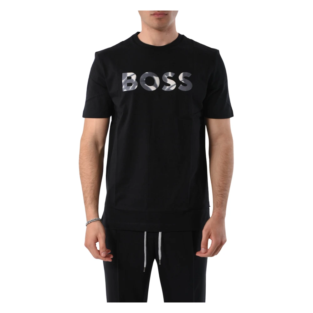 Hugo Boss Bomull Logo T-shirt Regular Fit Black, Herr