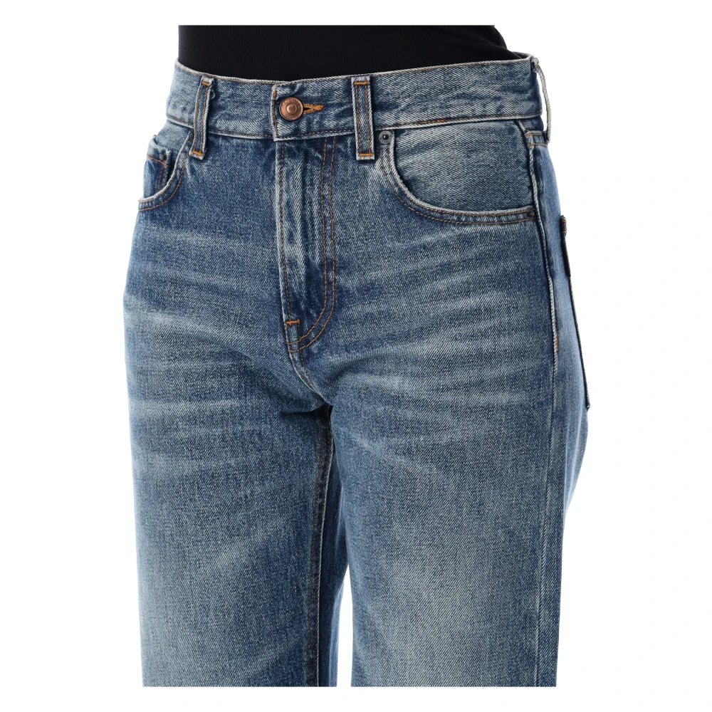 Haikure Mid Blue Denim Straight Leg Jeans Blue Dames