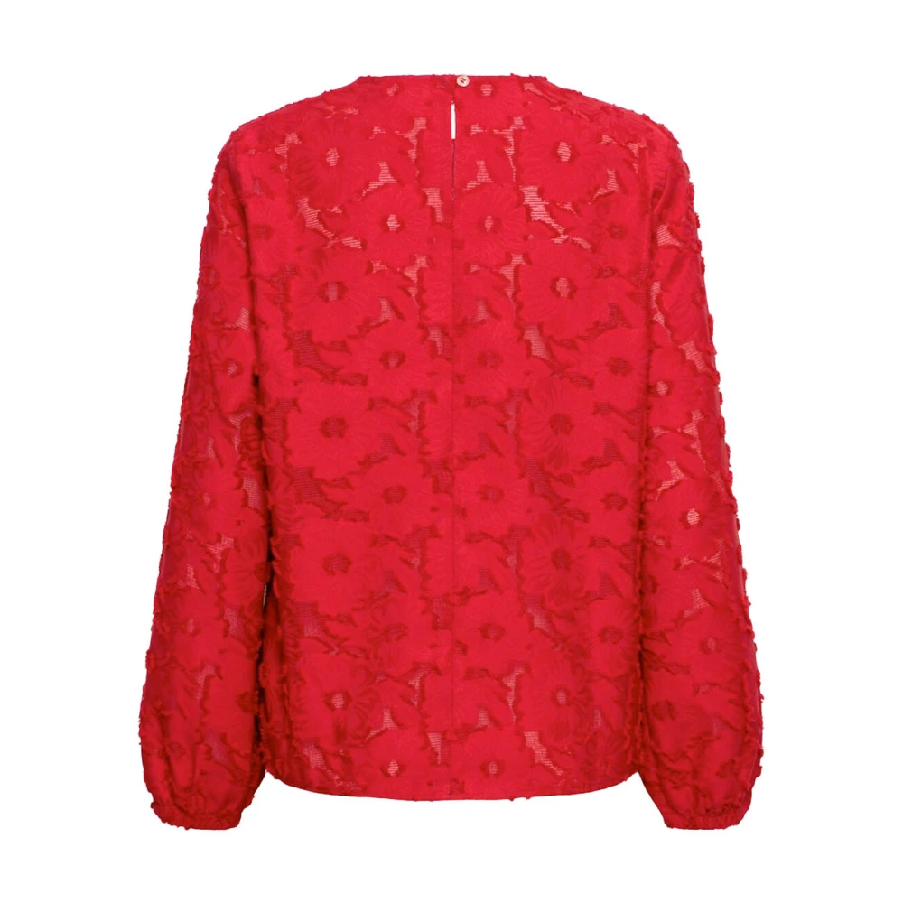 &Co Woman Erin Lange Mouw Top Bl319 Red Dames