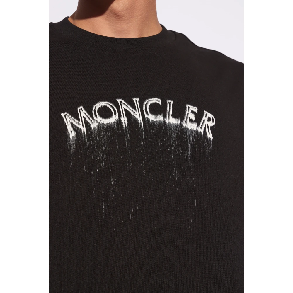 Moncler Sweatshirt met logo Black Heren