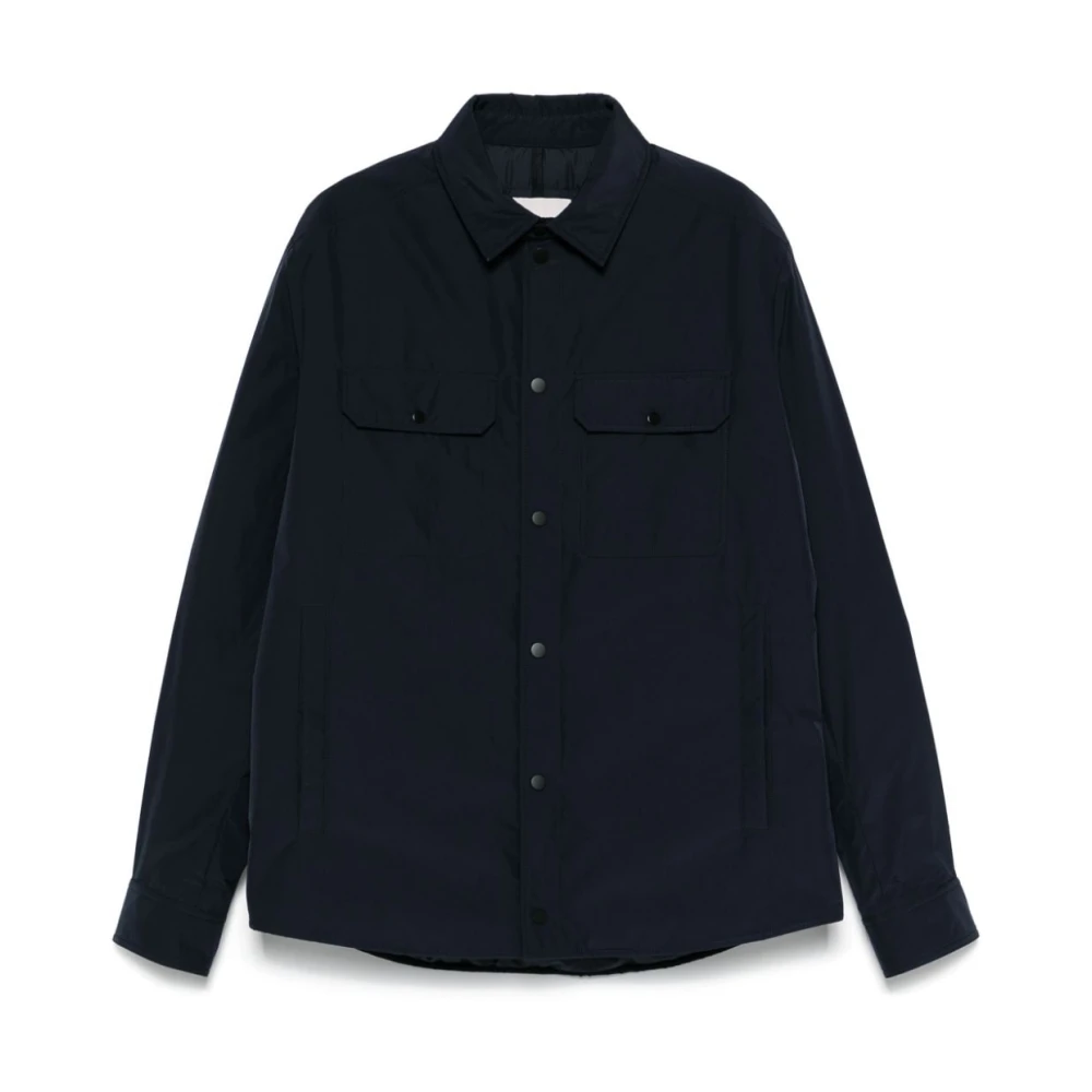 Moncler Navy Gewatteerde Jas Blue Heren