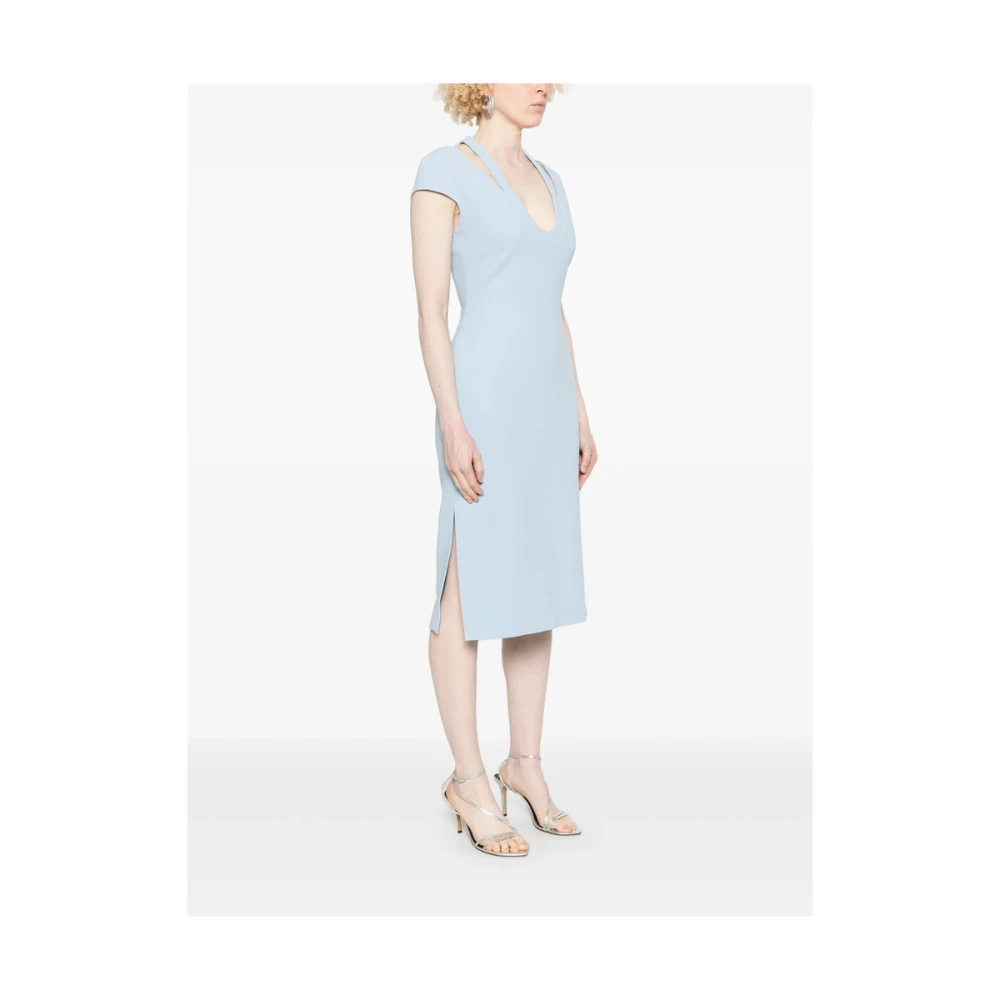 David Koma Jurk met uitsnijding in V-hals en kapmouwen Blue Dames