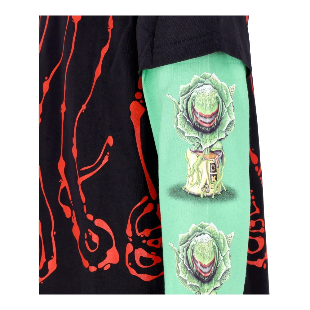 Octopus Zwarte Longsleeve Tee Dripper Multicolor Heren