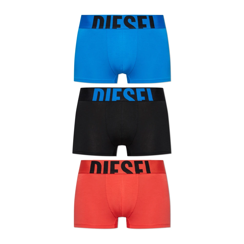Diesel Mannelijk Blauw Ondergoed Heren, Xs, Katoen, Katoenen Boxer Briefs 3-Pack