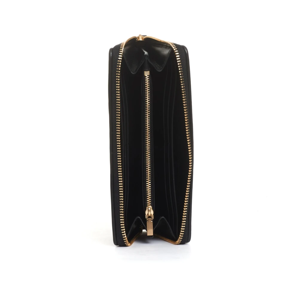 TORY BURCH Zwarte Rits Continental Portemonnee Elegante Stijl Black Dames
