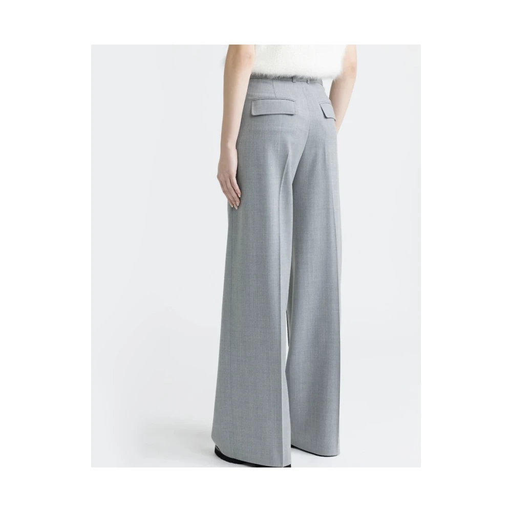 PESERICO Wijde Pijp Technische Wol Palazzo Broek Gray Dames
