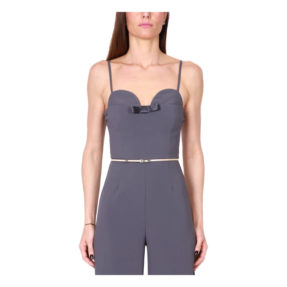 Elisabetta Franchi Elegante jumpsuit met dunne bandjes in grijs Gray Dames