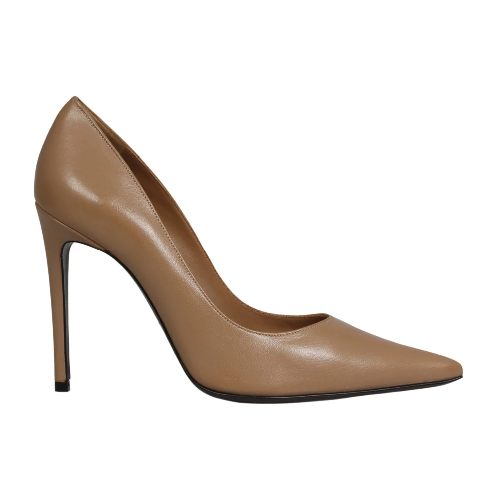 Roberto Festa Leren Pumps Fw22 Puntige Neus Beige Dames