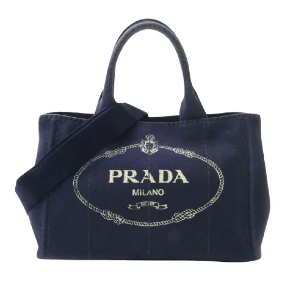 Prada Vintage Pre-owned Canvas prada-bags Blue Dames