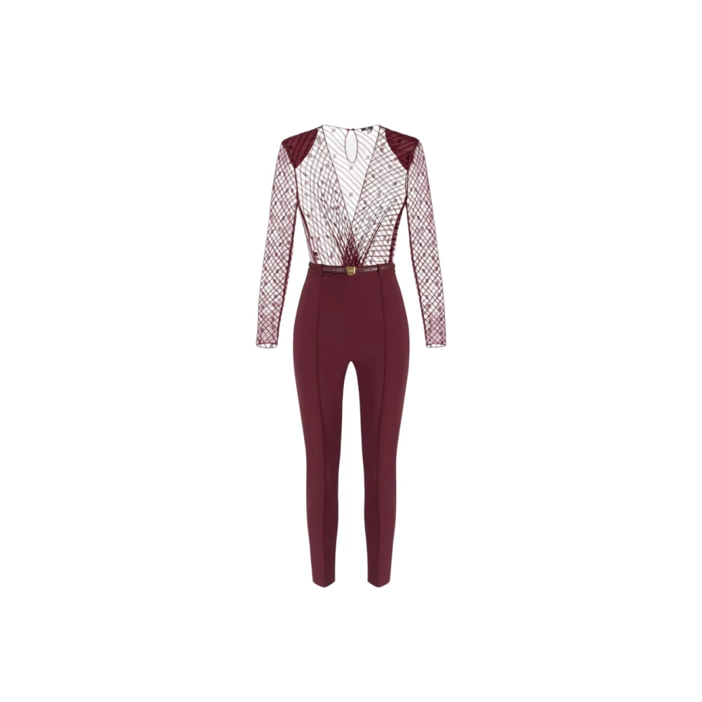 Elisabetta Franchi Stijlvolle Jumpsuit voor Vrouwen Red Dames