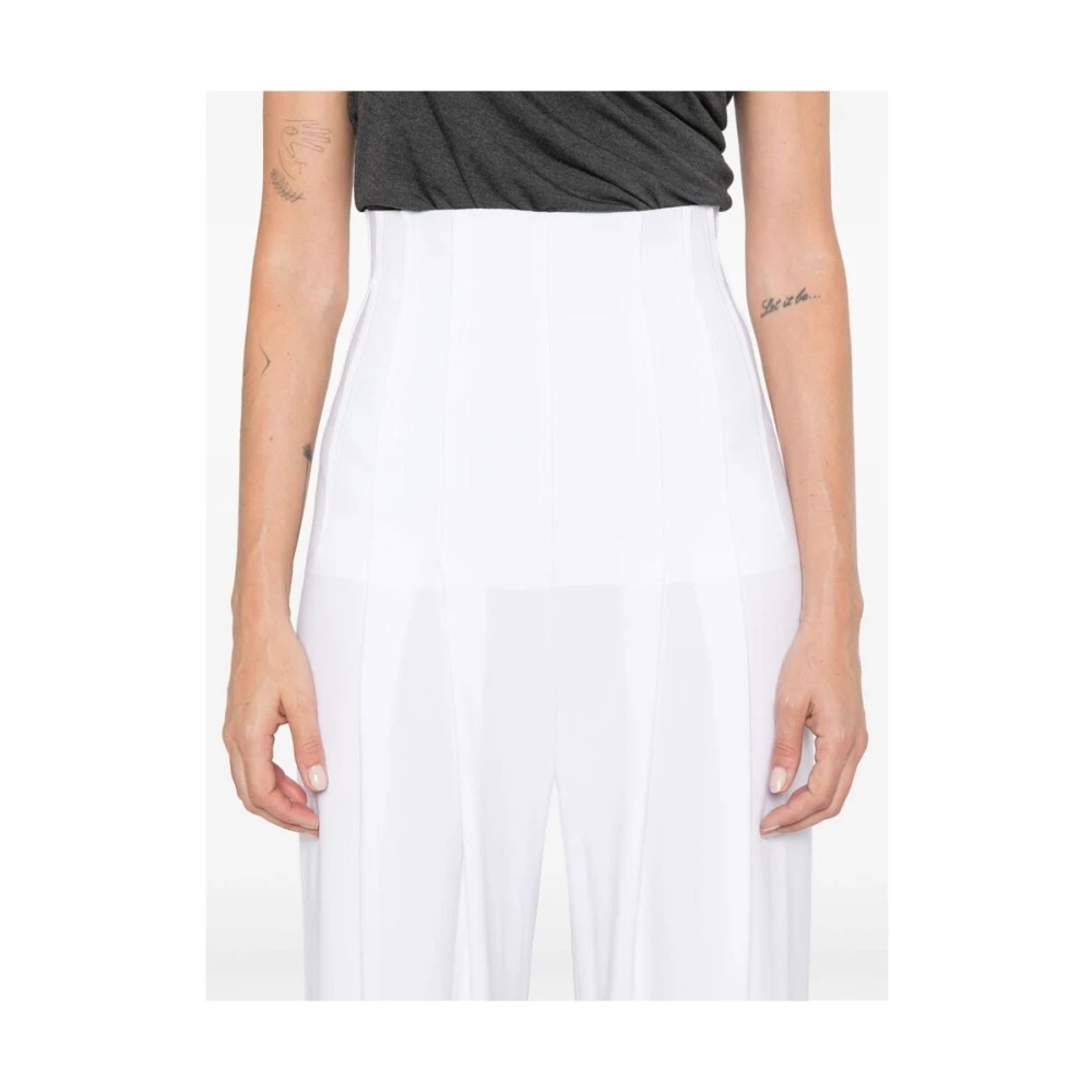 Norma Kamali Witte op maat gemaakte geplooide broek White Dames