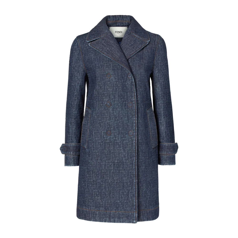 Fendi Women's Blue Ff Denim Jacket