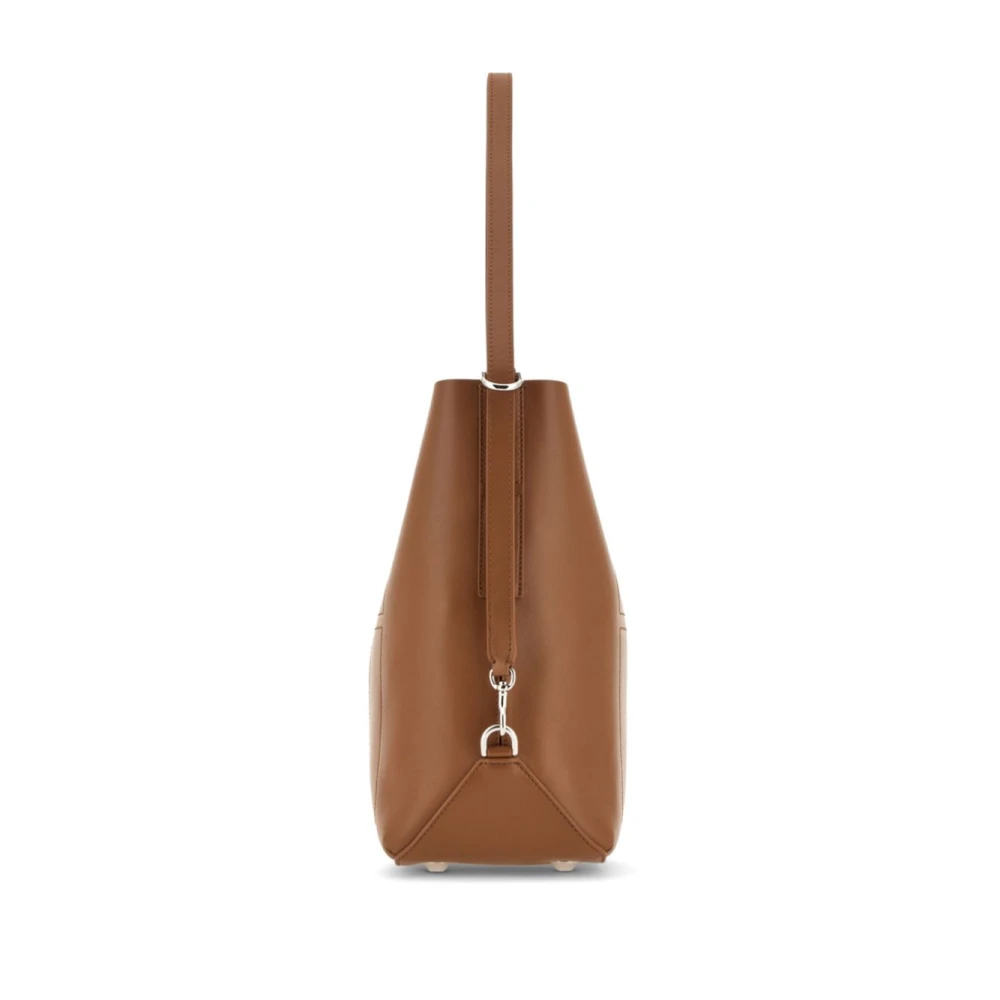 Hogan Bruine Schoudertas met Logohanger Brown Dames