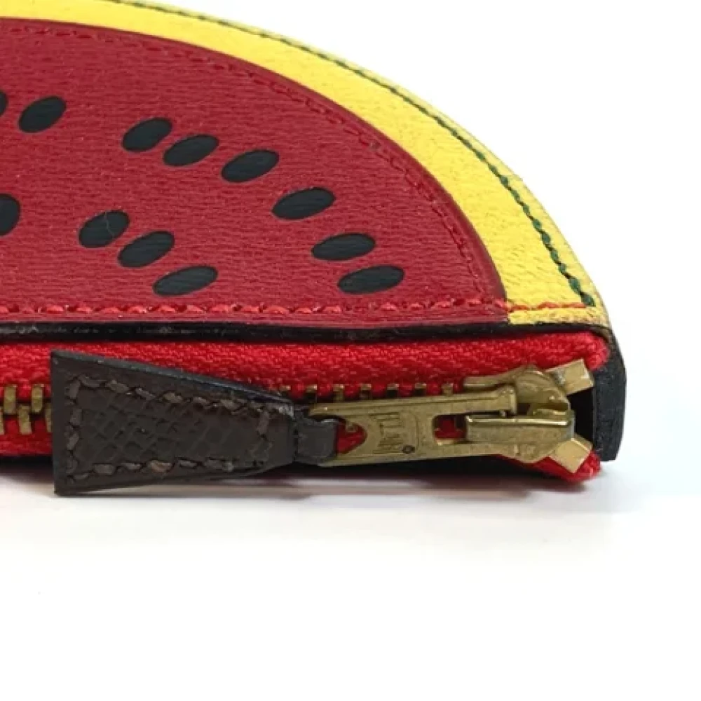 Hermès Vintage Pre-owned Leather wallets Red Dames