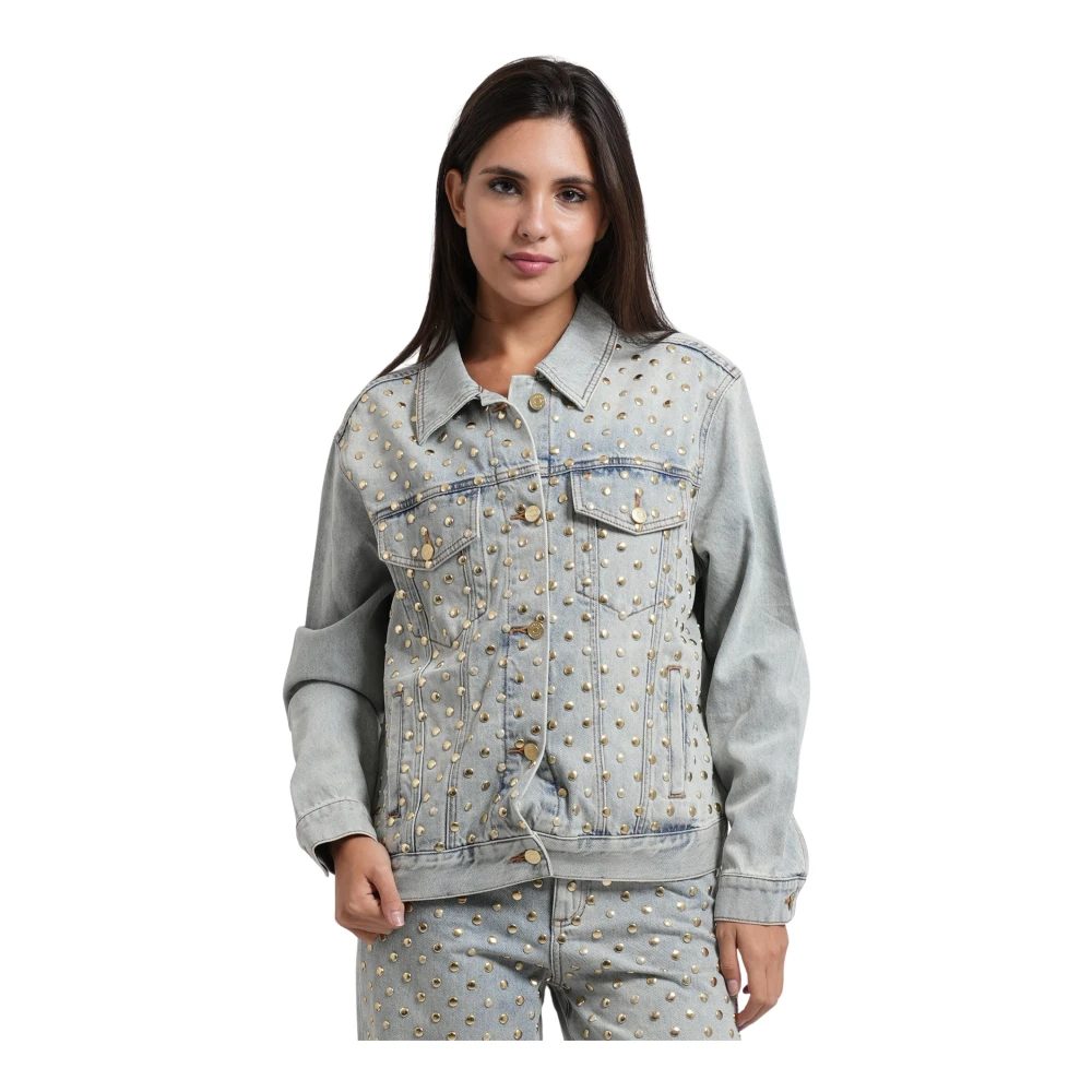 Armani Exchange , Denim Jackets, Female, Blue, Xs, Gems Denim Jacket