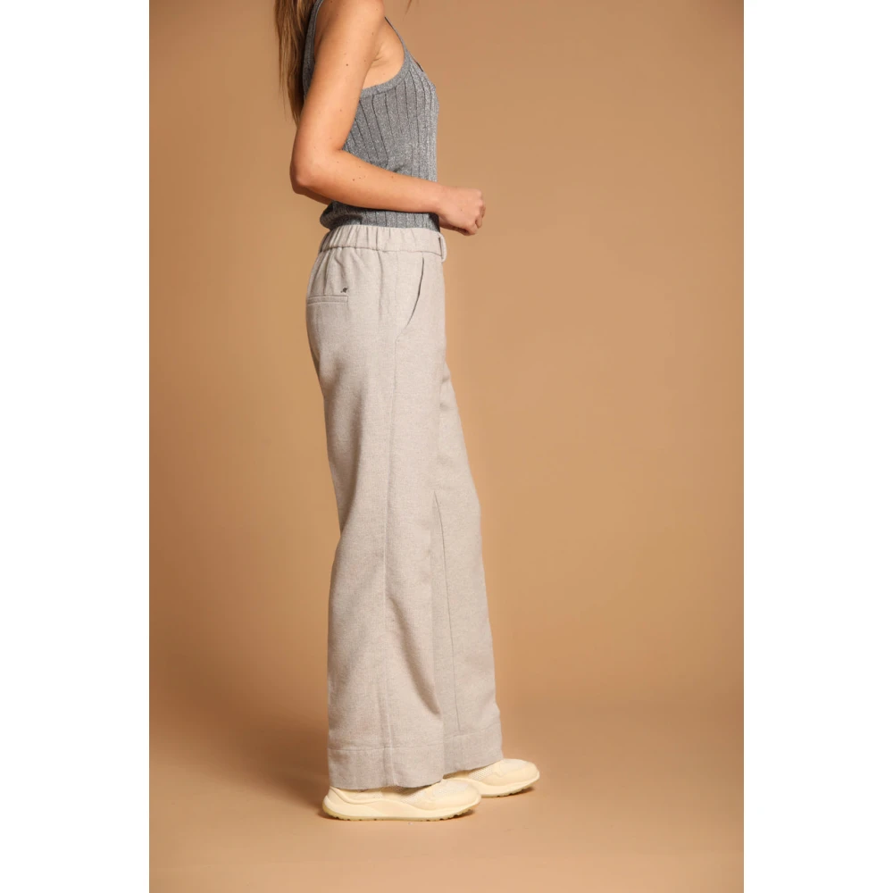 Mason's Gezellige Straight Chino Broek in Wol-Efffect Katoen Gray Dames