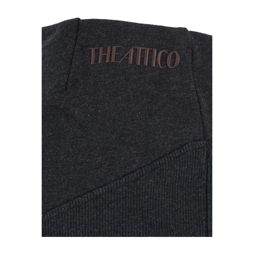 The Attico Grijze Logo Midi Rok Zakdoekzoom Gray Dames