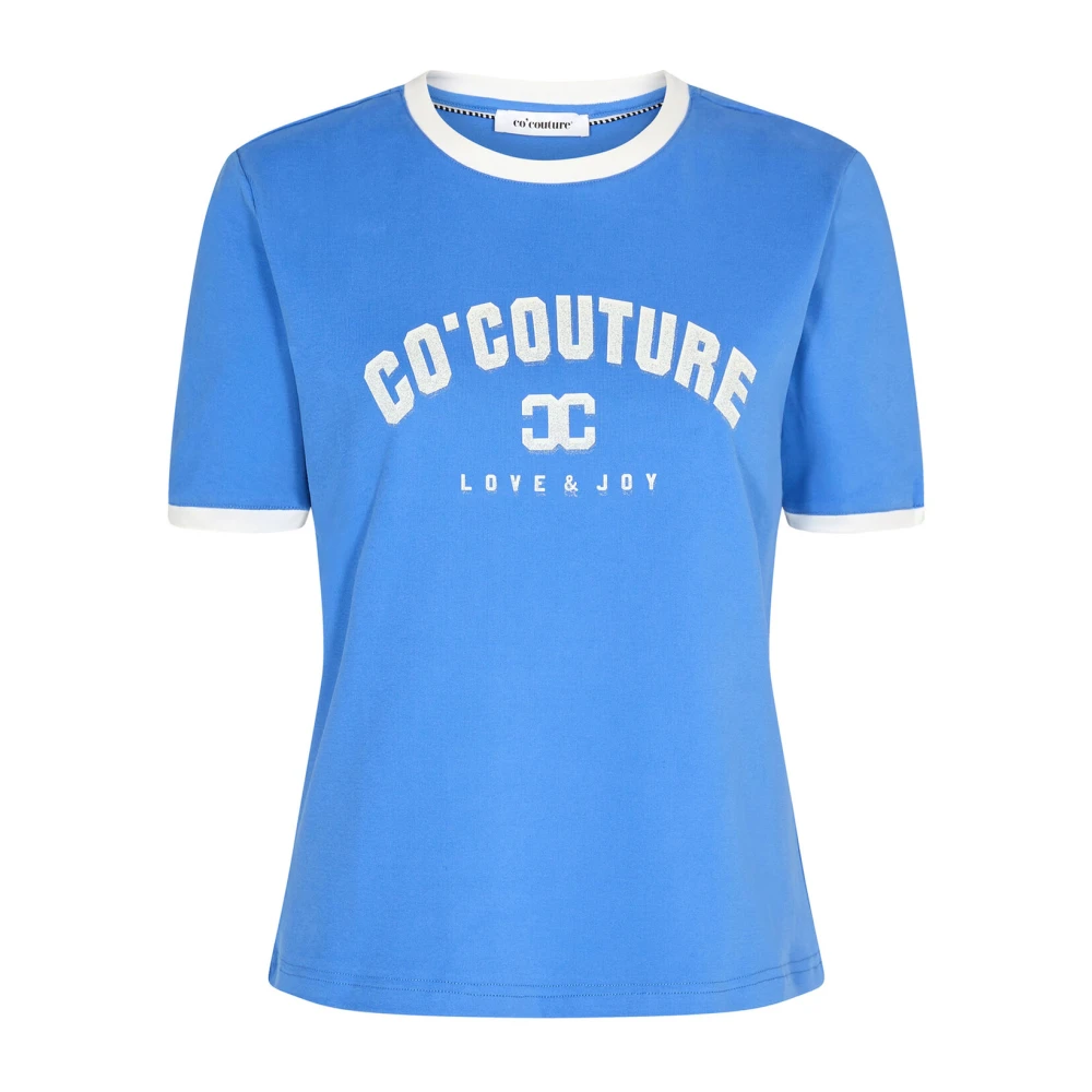 Co'Couture Edgecc Tee Toppe T-Shirts Blauw Blue Dames