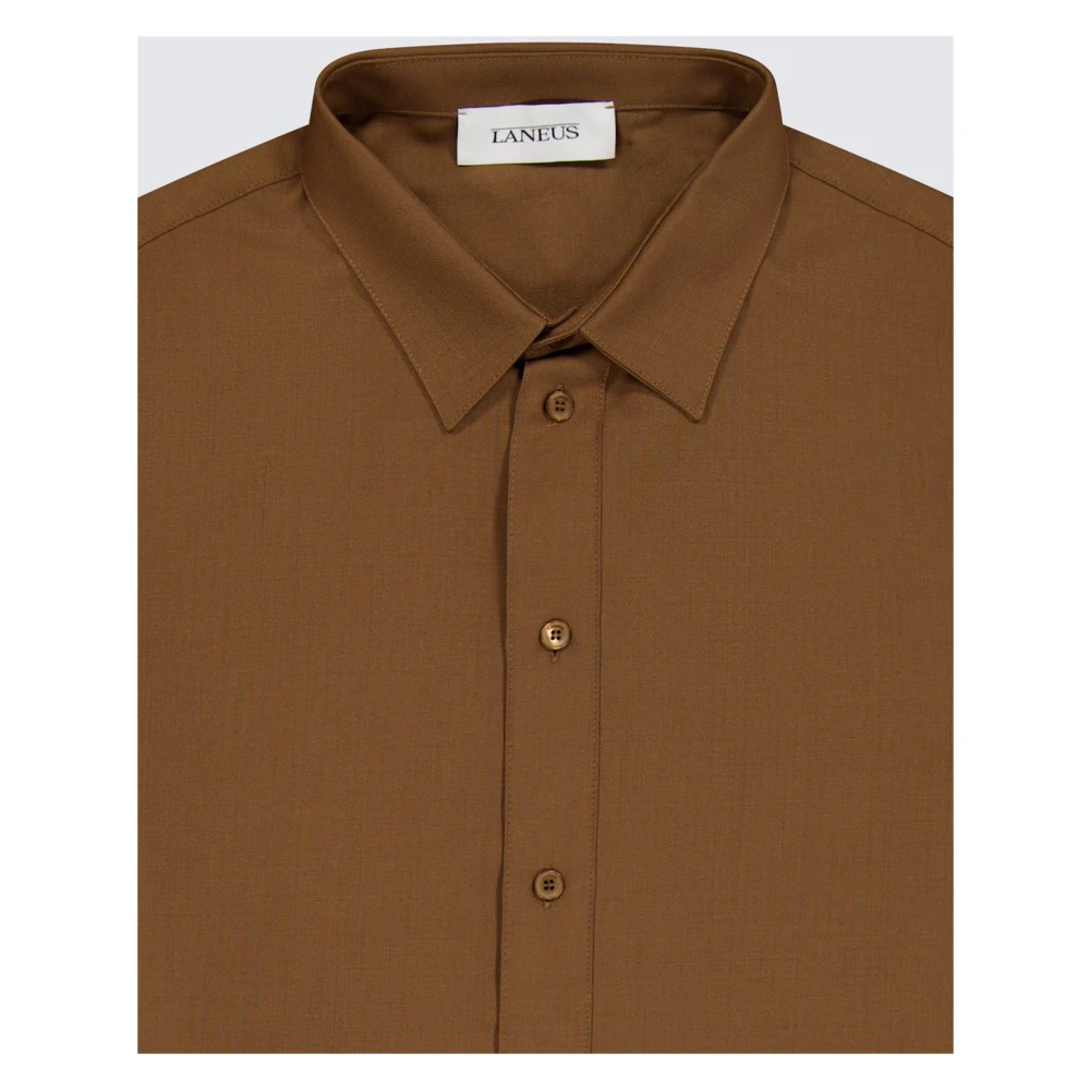 Laneus Klassieke Flanellen Overhemd Brown Heren