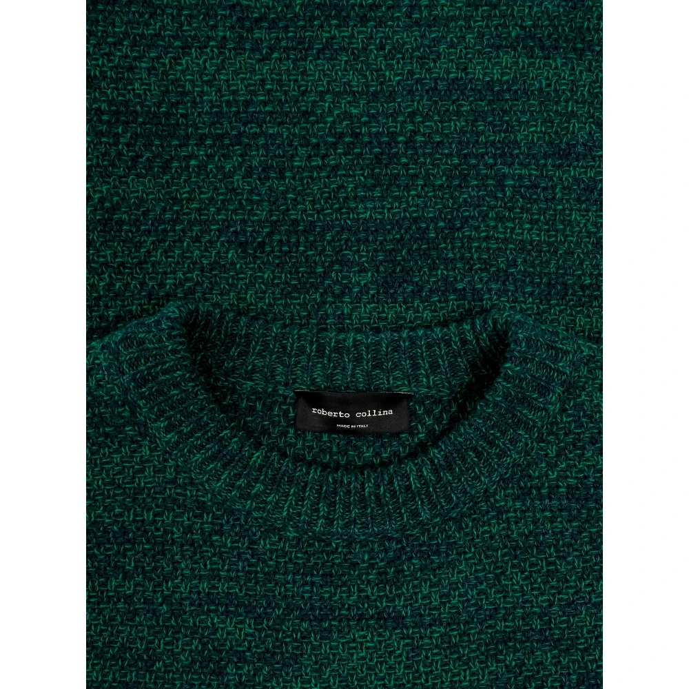 Roberto Collina Elegante Mouline Gebreide Trui Green Heren
