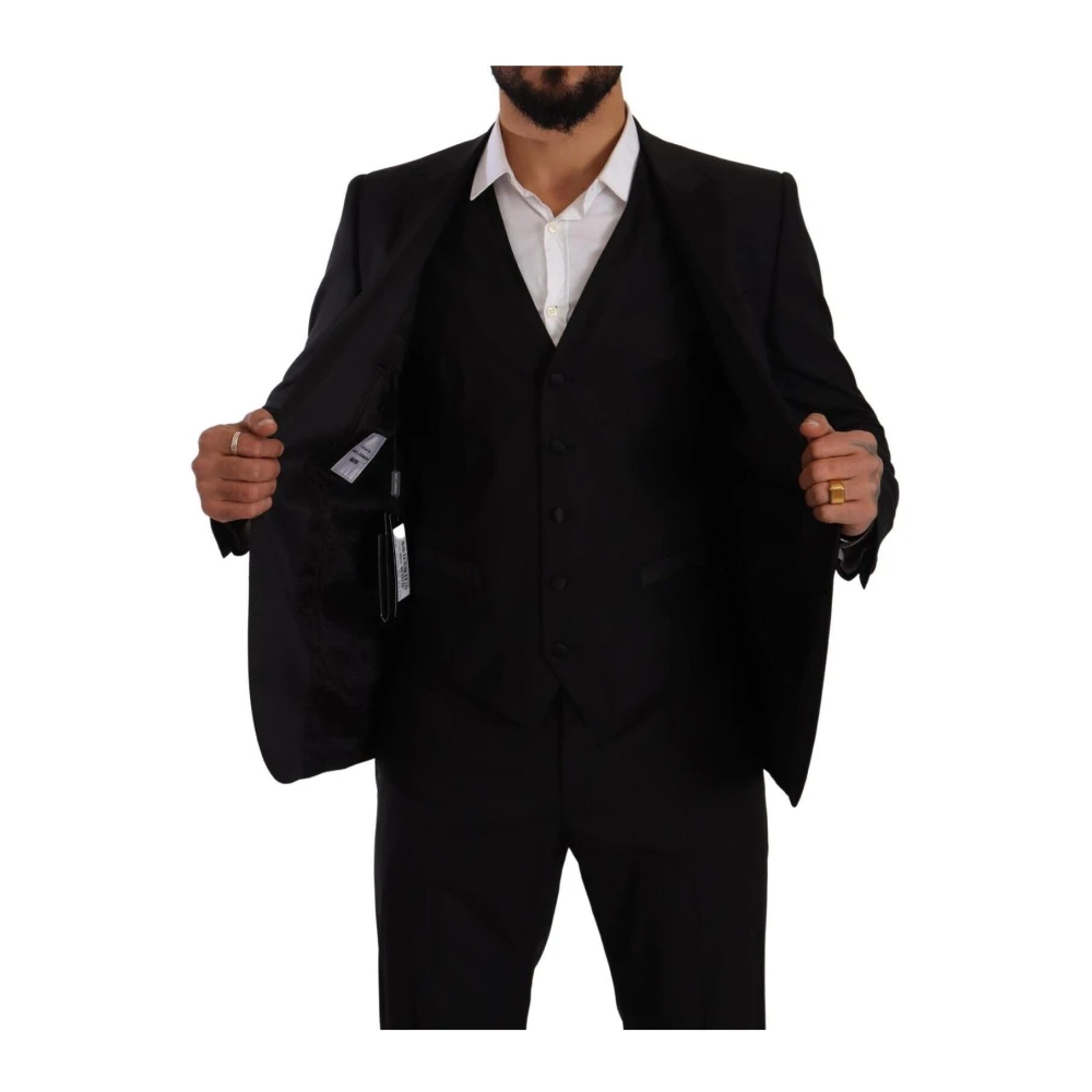 Dolce & Gabbana Zwart Slim Fit 3-delig Pak Black Heren