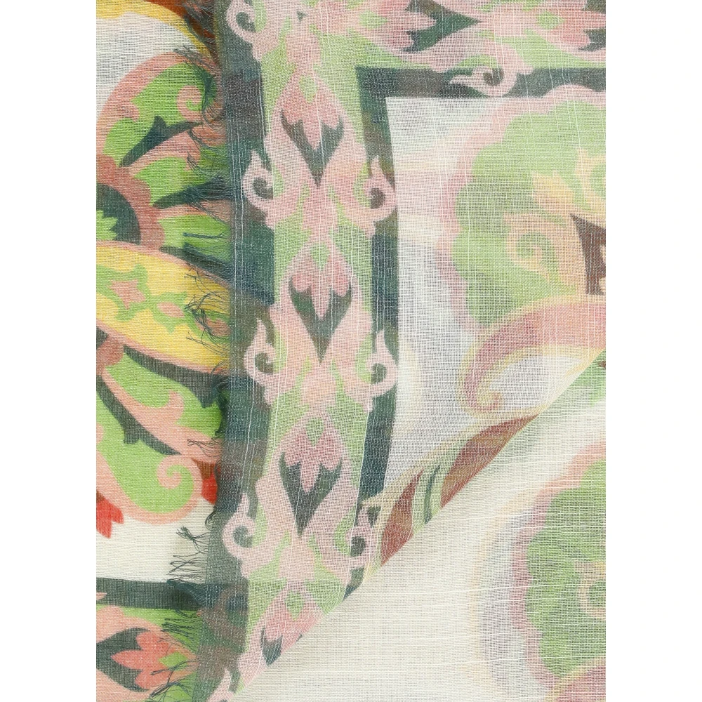 ETRO Paisley Print Katoen Zijden Sjaal Multicolor Dames
