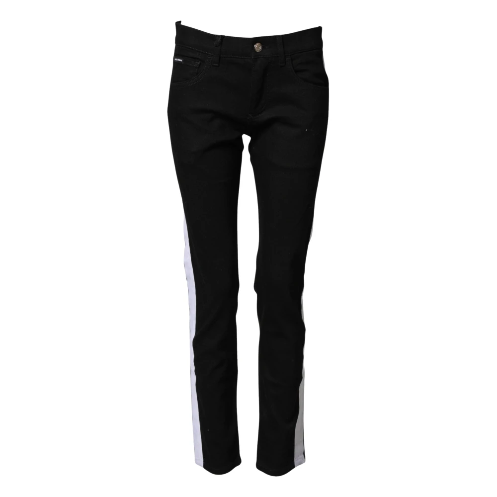 Dolce & Gabbana Black Cotton Stretch Skinny Denim Trouser Jeans - Male - Skinny Fit Jeans - Black - Xl - Jeans - Image 1