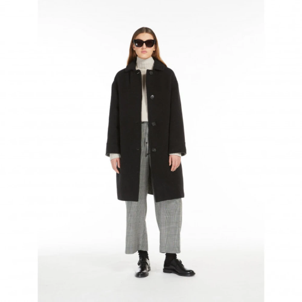Max Mara Wollen Joggers met Elastische Taille Gray Dames
