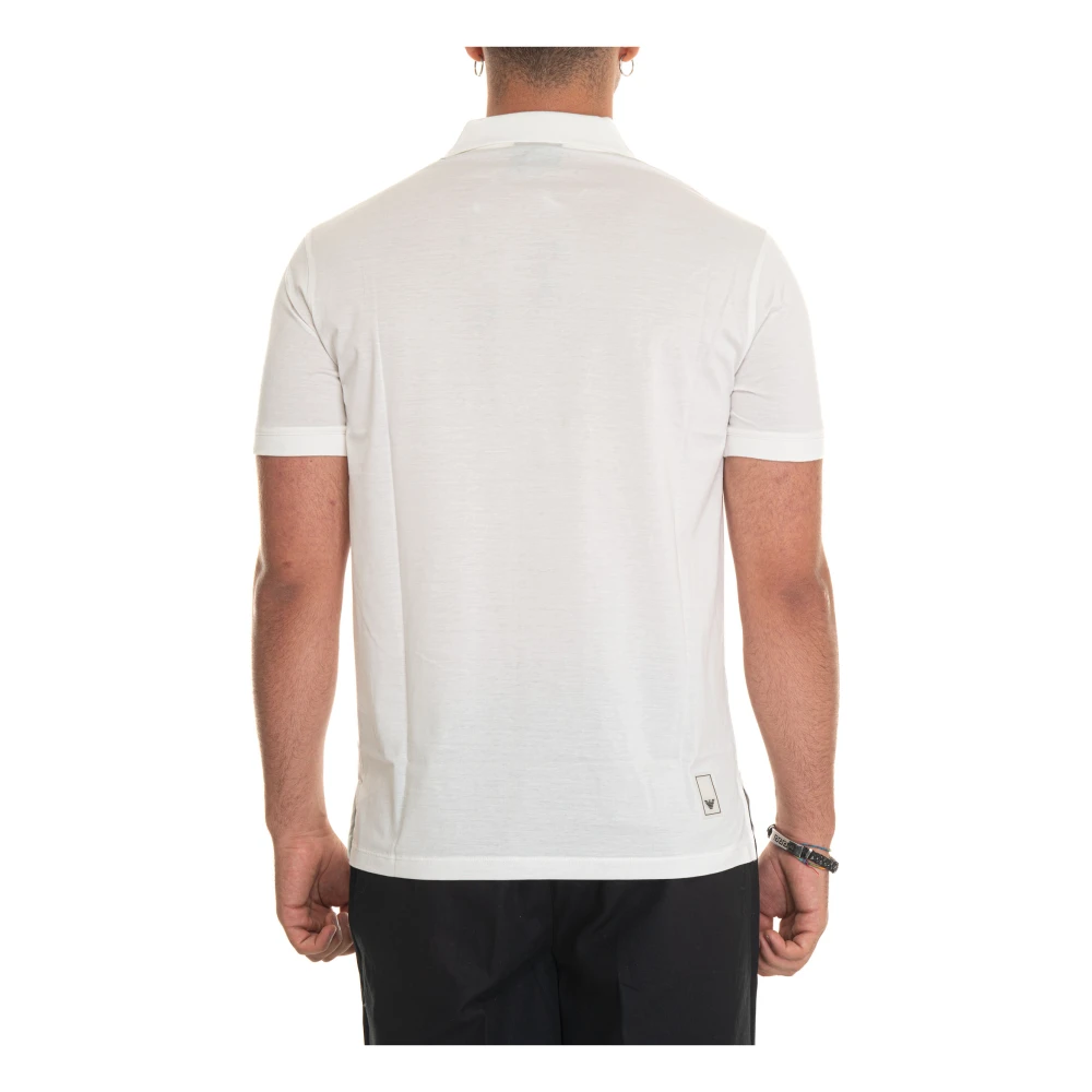 Emporio Armani Polo shirt met halve rits White Heren
