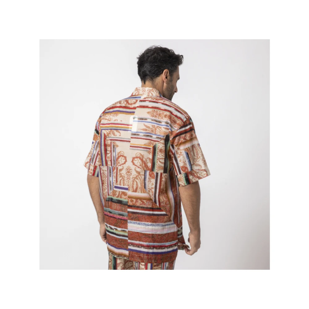 Pierre-Louis Mascia Geometrisch kortemouw overhemd Multicolor Heren