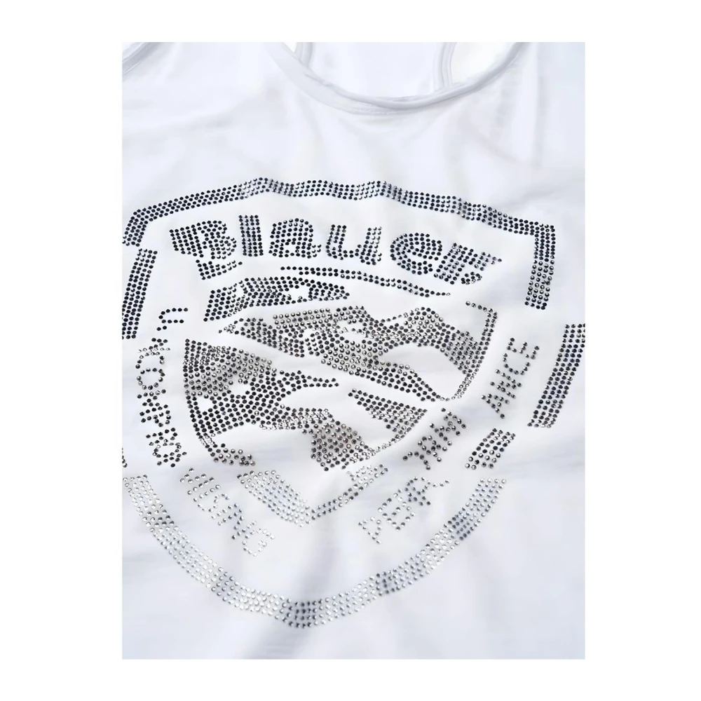 Blauer Witte Katoenen Tanktop Damesmode White Dames