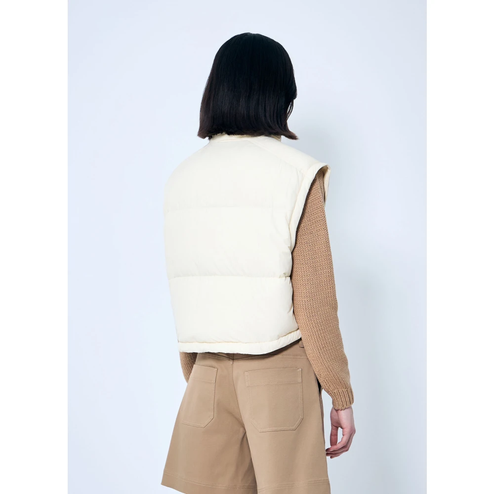 Moncler Afneembare Mouw Donsjas Beige Dames