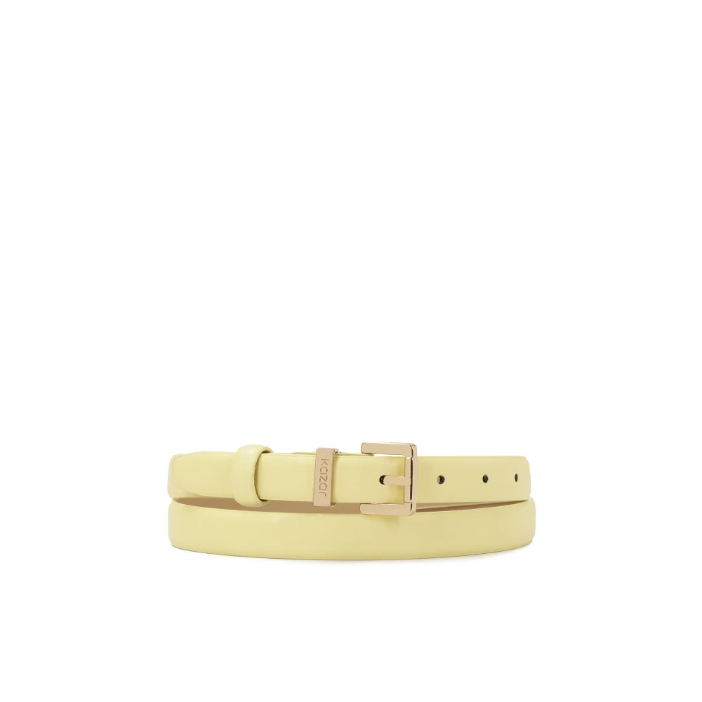 Kazar Lichtgeel smalle leren riem Yellow Dames