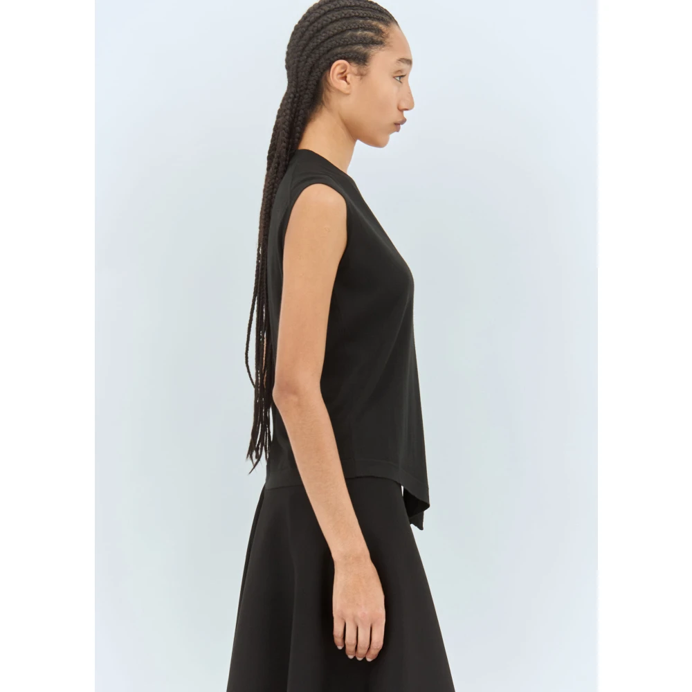 The Row Wolgebreide V-hals Vest Black Dames