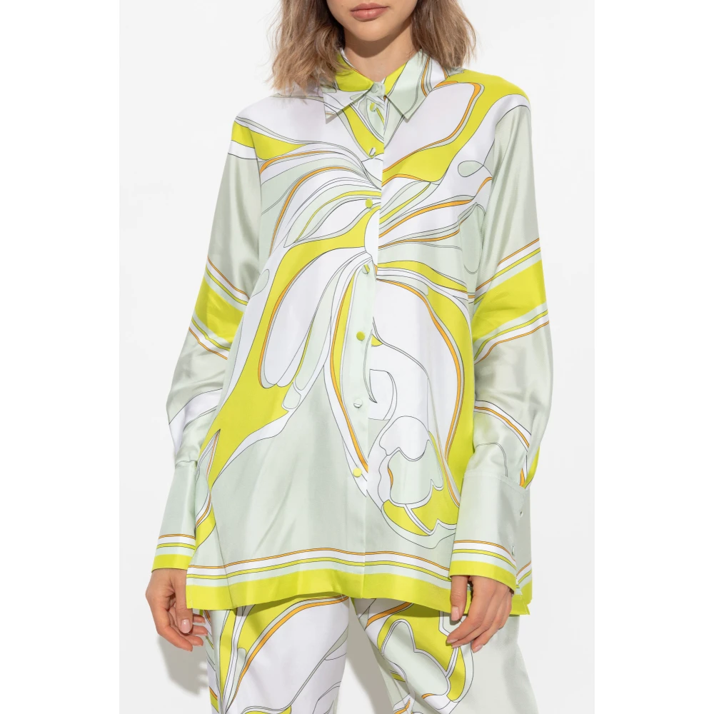 TORY BURCH Zijden shirt met print Multicolor Dames