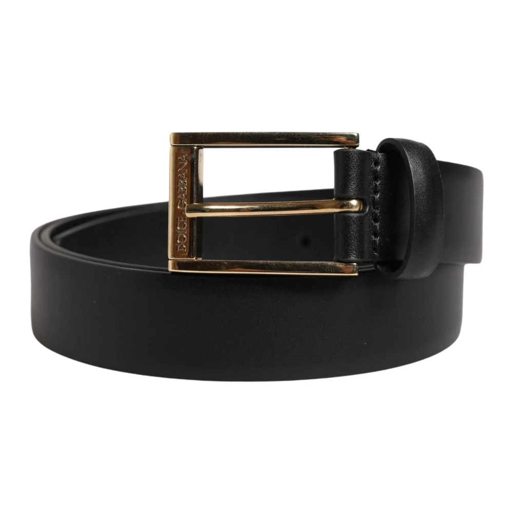 Dolce & Gabbana Uomo Nero - Cintura Classica In Pelle Con Fibbia In Metallo - Accessories - One Size