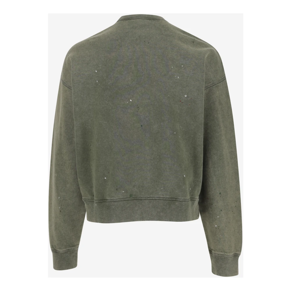Dsquared2 Logo Katoenen Sweatshirt Crew Neck Green Heren