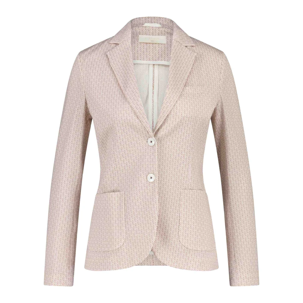 Circolo 1901 Bloemenprint Blazer Klassieke Stijl Beige Dames