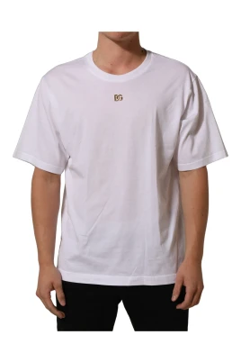 T-shirt i bomull med kort ärm och Metal DG-logotyp